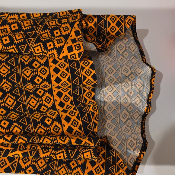 LuLaRoe High Low Dress in Orange and Black Geometric - Picture 2 of 6